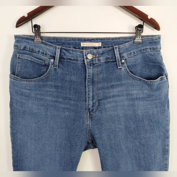Levi's 721 Skinny Jeans Size 33 (34x29) Blue High Rise - Picture 3 of 14